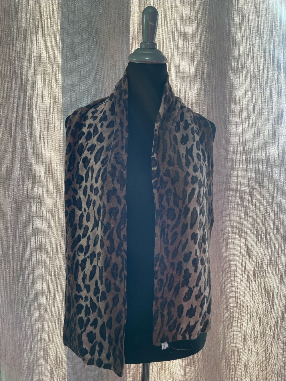 Gruppo Italiano Leopard Print Open Front Vest - Brown & Black